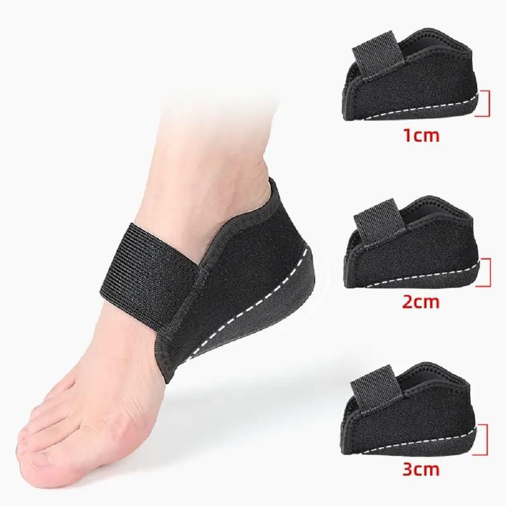 Height Increasing Heel Cushion Insole with Adjustable Locking Straps – Comfortable Foot Support