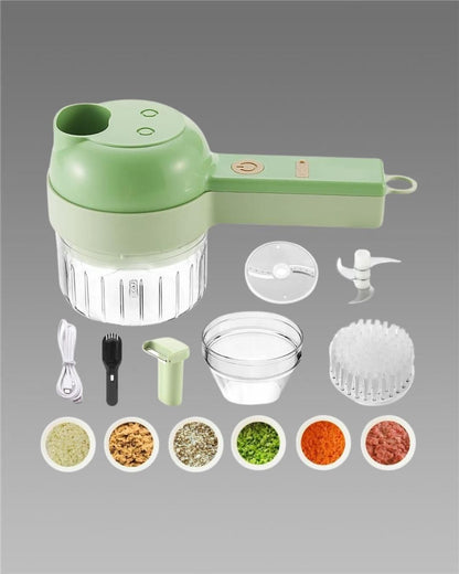 4-in-1 Portable Electric Vegetable Cutter Set – Multifunction Food Chopper & Slicer